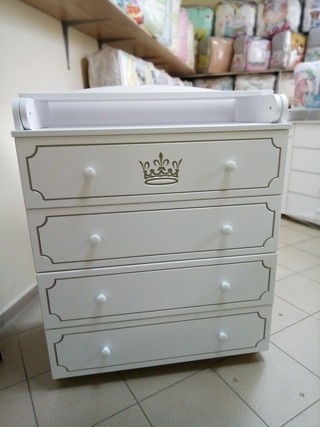 Комод Malika Queen 4 ящика белый