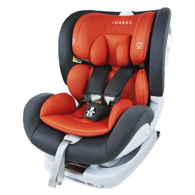 Автокресло "TOREGO" DRIVE JM05  (от 0 до 25 кг с системой ISOFIX) съемная база Серый/Оранжевый