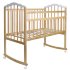 Кроватка MALIKA «Melisa-2 LUX» колесо-качалка без ящика, натуральный лак-белый